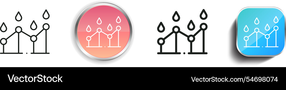 Graph icon thin linear regular and button style Vector Image