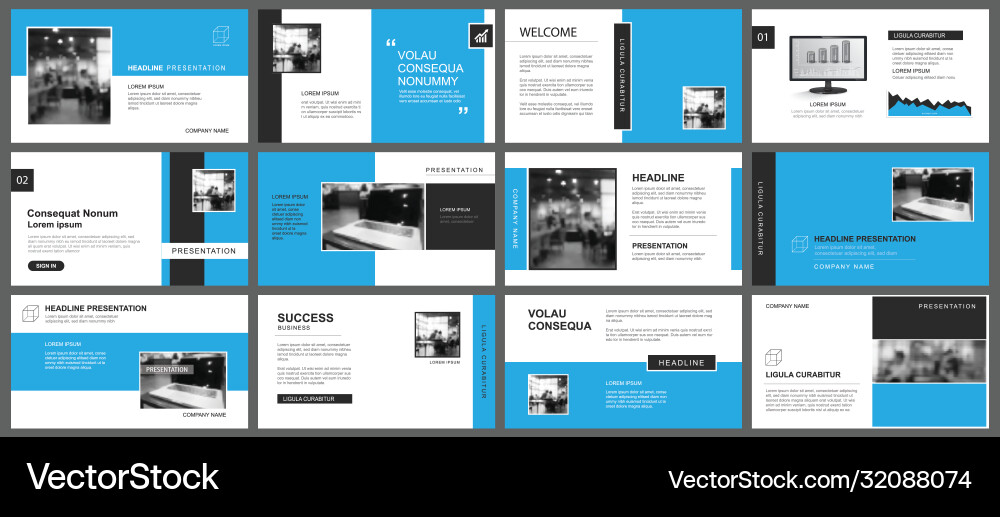Modern Blue Slide Template vector image