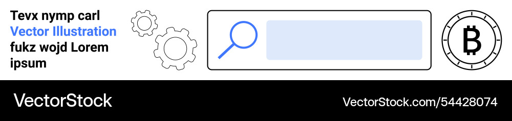 Search engine with bitcoin integration Search engine with bitcoin integration vector image