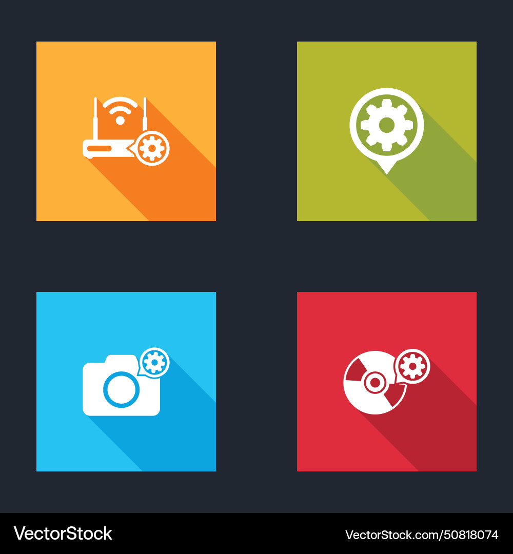 Set router and wi-fi setting photo camera Vector Image