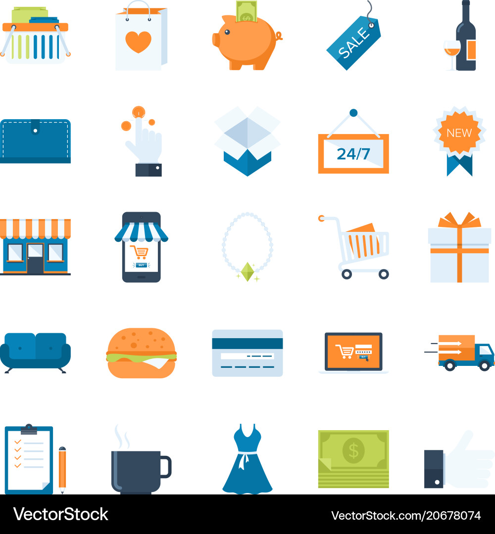 Shopping and commerce Shopping and commerce vector image