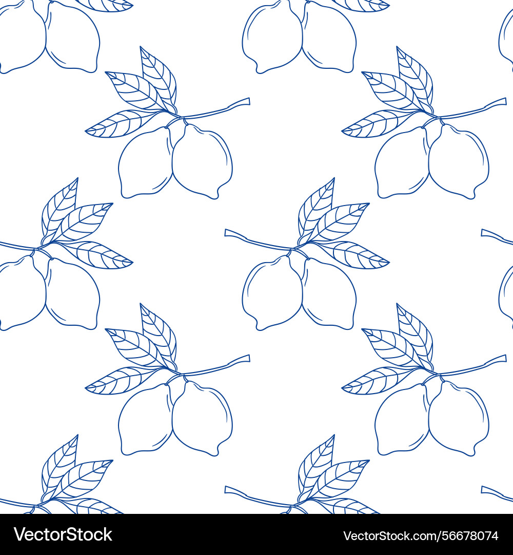 Simple lemon branch pattern design for fabric Simple lemon branch pattern design for fabric vector image