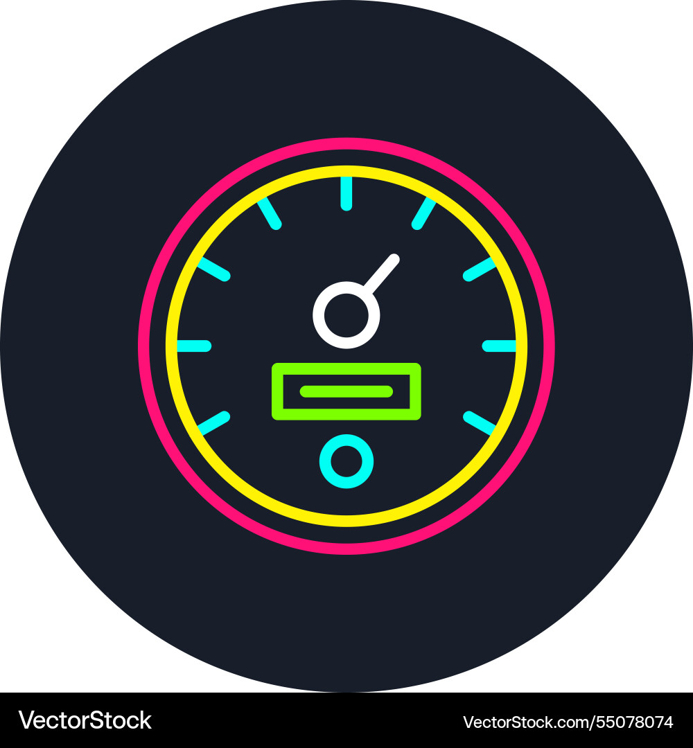 Speedometer line multi color icon Vector Image