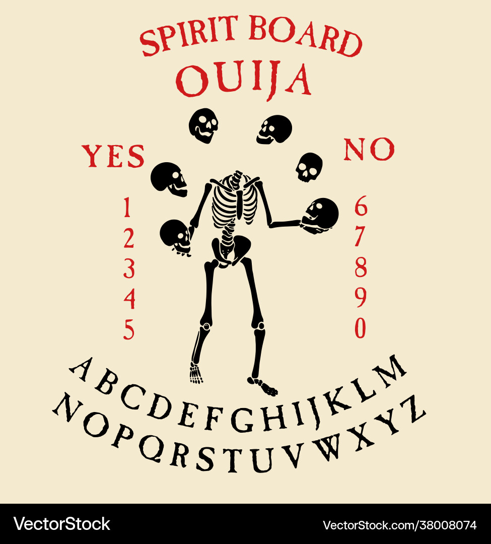 Spirit board ouija with skeletons Spirit board ouija with skeletons vector image