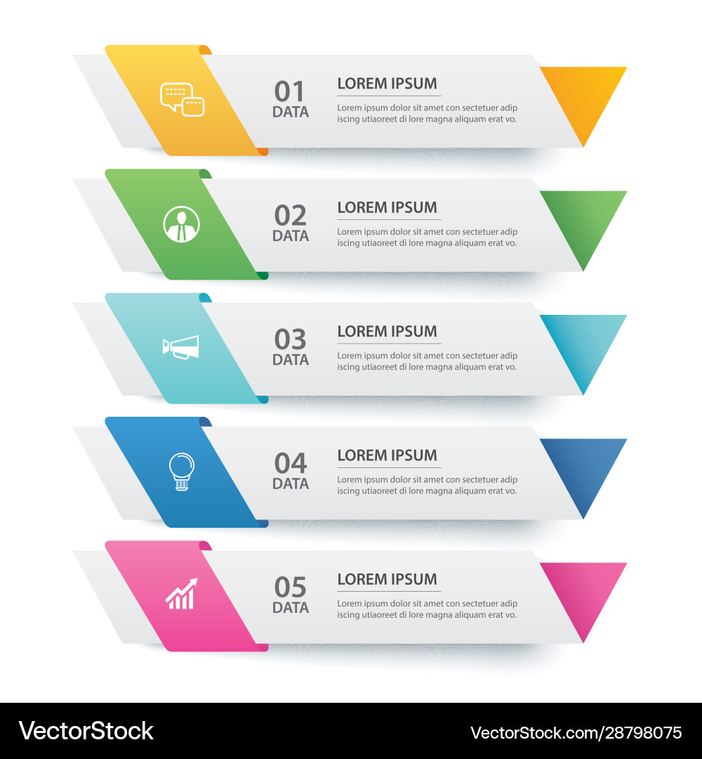 5 data infographics tab paper index template 5 data infographics tab paper index template vector image