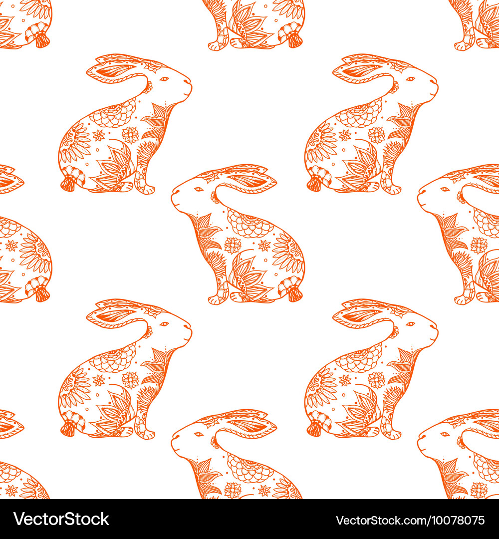 Background with rabbits Royalty Free Vector Image
