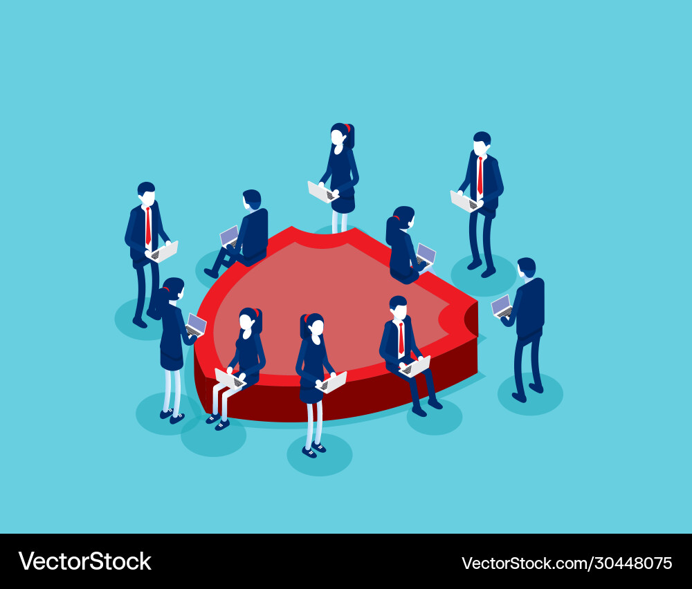 Data security shield isometry isometric Vector Image
