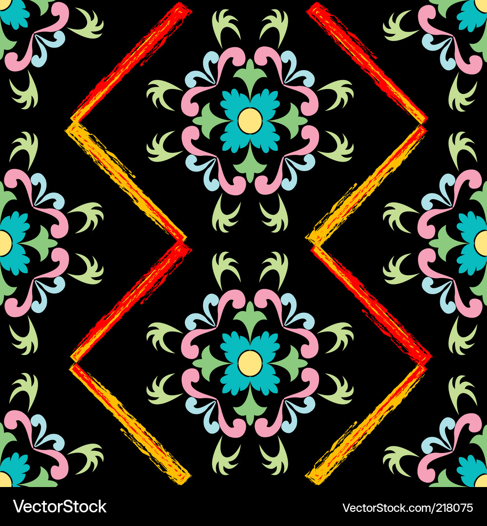 Floral Damask Pattern Vector Image