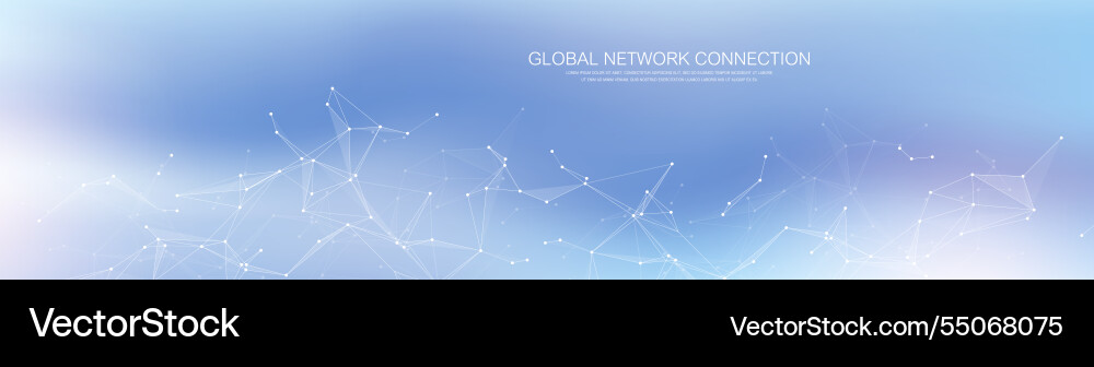 Global network connection banner design template Global network connection banner design template vector image