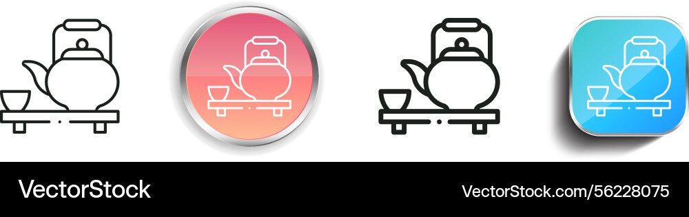 Matcha icon thin linear regular and button style vector image