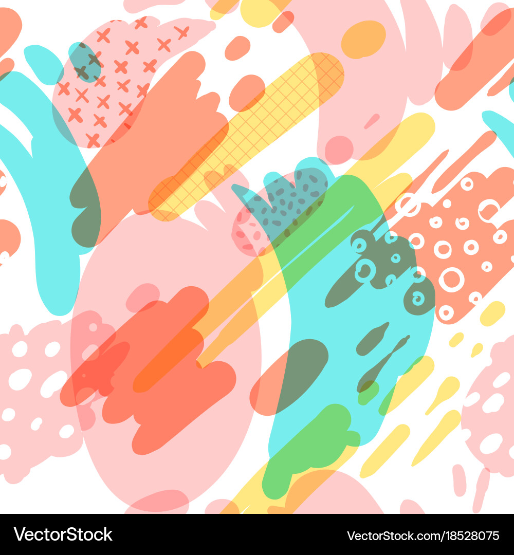 Memphis Style Brushstroke Pattern vector image