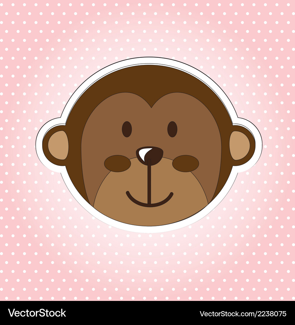 Monkey design over dotted background Vector Image