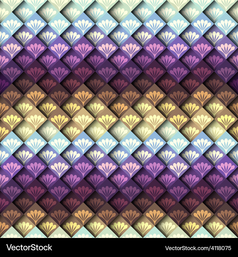 Mosaic pattern with decorative elements Vector Image