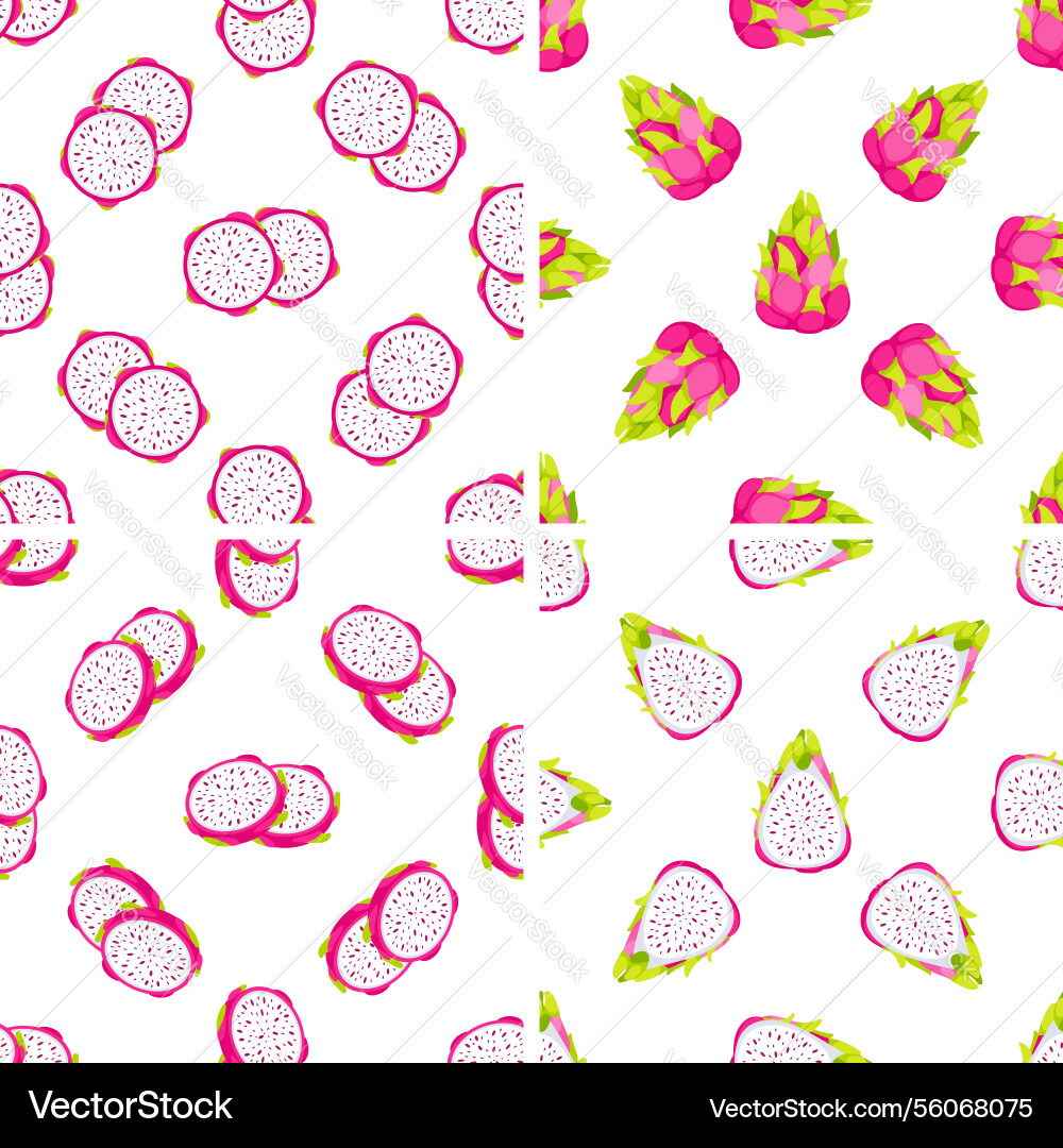 Set of seamless patterns with slices and whole Set of seamless patterns with slices and whole vector image