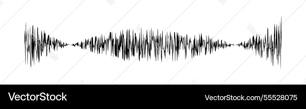 Sound signal waveform audio wave line isolated Vector Image