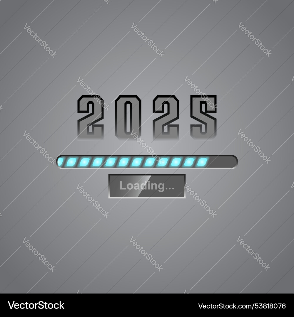 2025 new year loading bar on gray background 2025 new year loading bar on gray background vector image