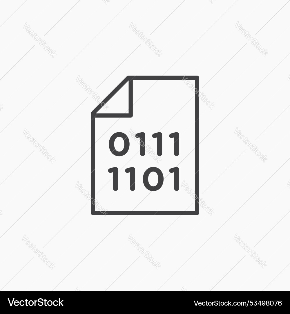 Binary codeline in thin line black color flat Binary codeline in thin line black color flat vector image