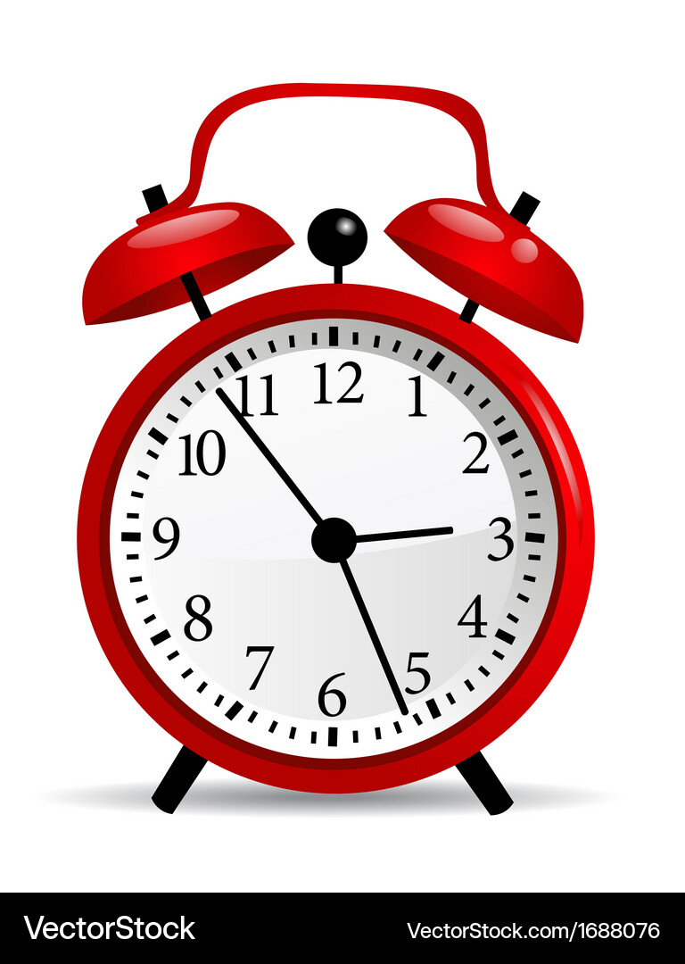 Classic Red Alarm Clock Vector Image