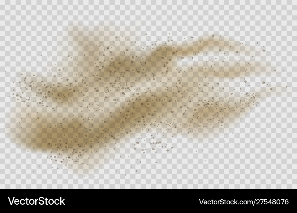 Flying sand on transparent background Flying sand on transparent background vector image