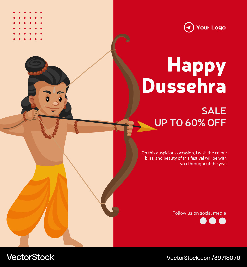 Happy dussehra banner design Happy dussehra banner design vector image