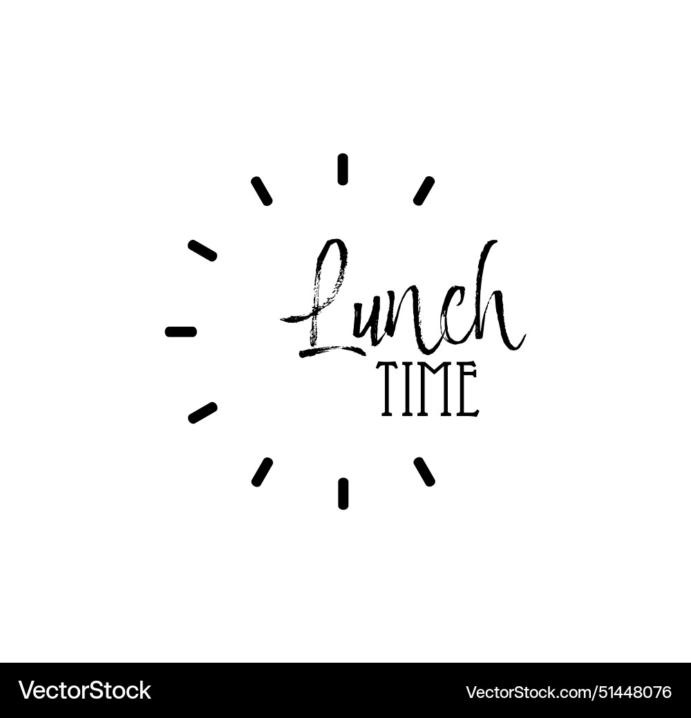 Lunch time with creatif font design Vector Image