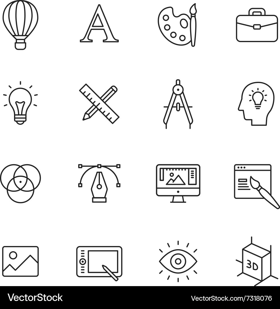 Modern Line Icons - Creative Concepts vector image