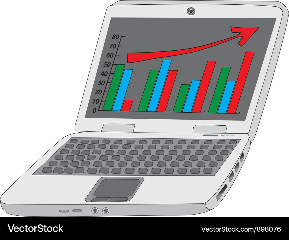 Notebook with analytics diagram Vector Image