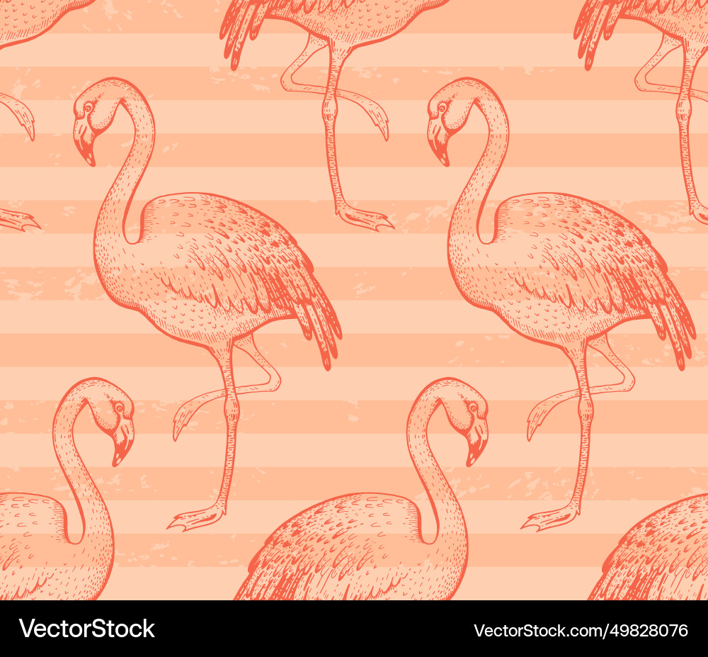 Peach fuzz flamingo seamless pattern 2024 Peach fuzz flamingo seamless pattern 2024 vector image