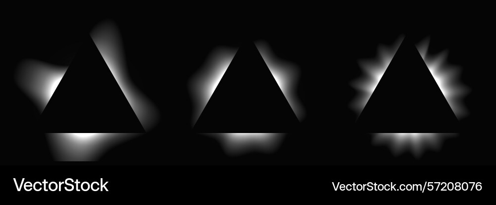 Set of triangle illuminate light frames Set of triangle illuminate light frames vector image