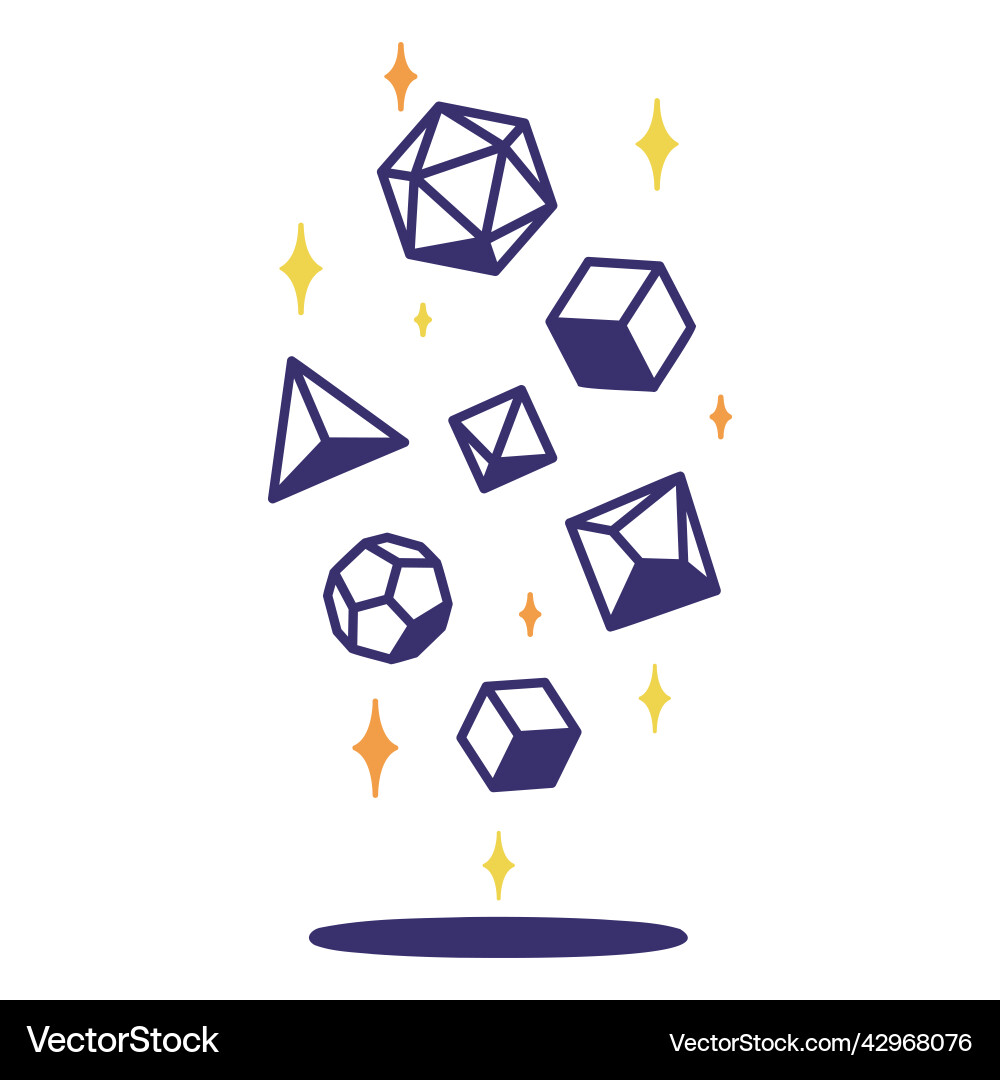Sparkly Polyhedral Dice - RPG Vector Image