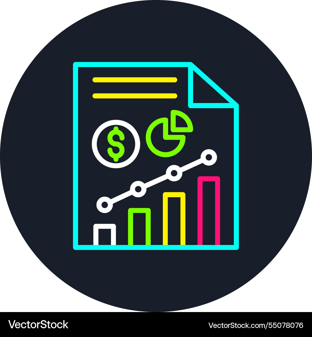 Statistic line multi color icon Vector Image