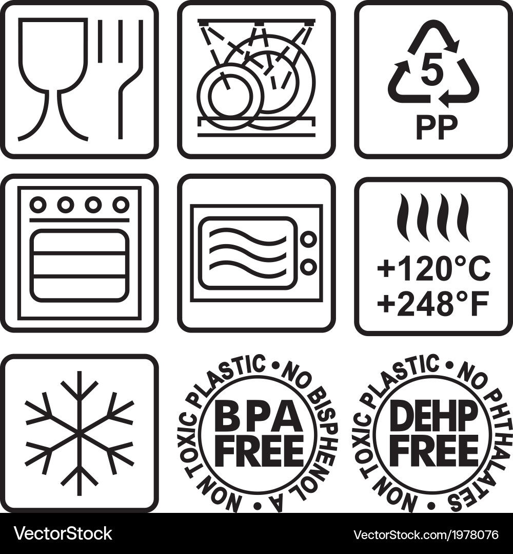 Symbols for marking plastic dishes Royalty Free Vector Image