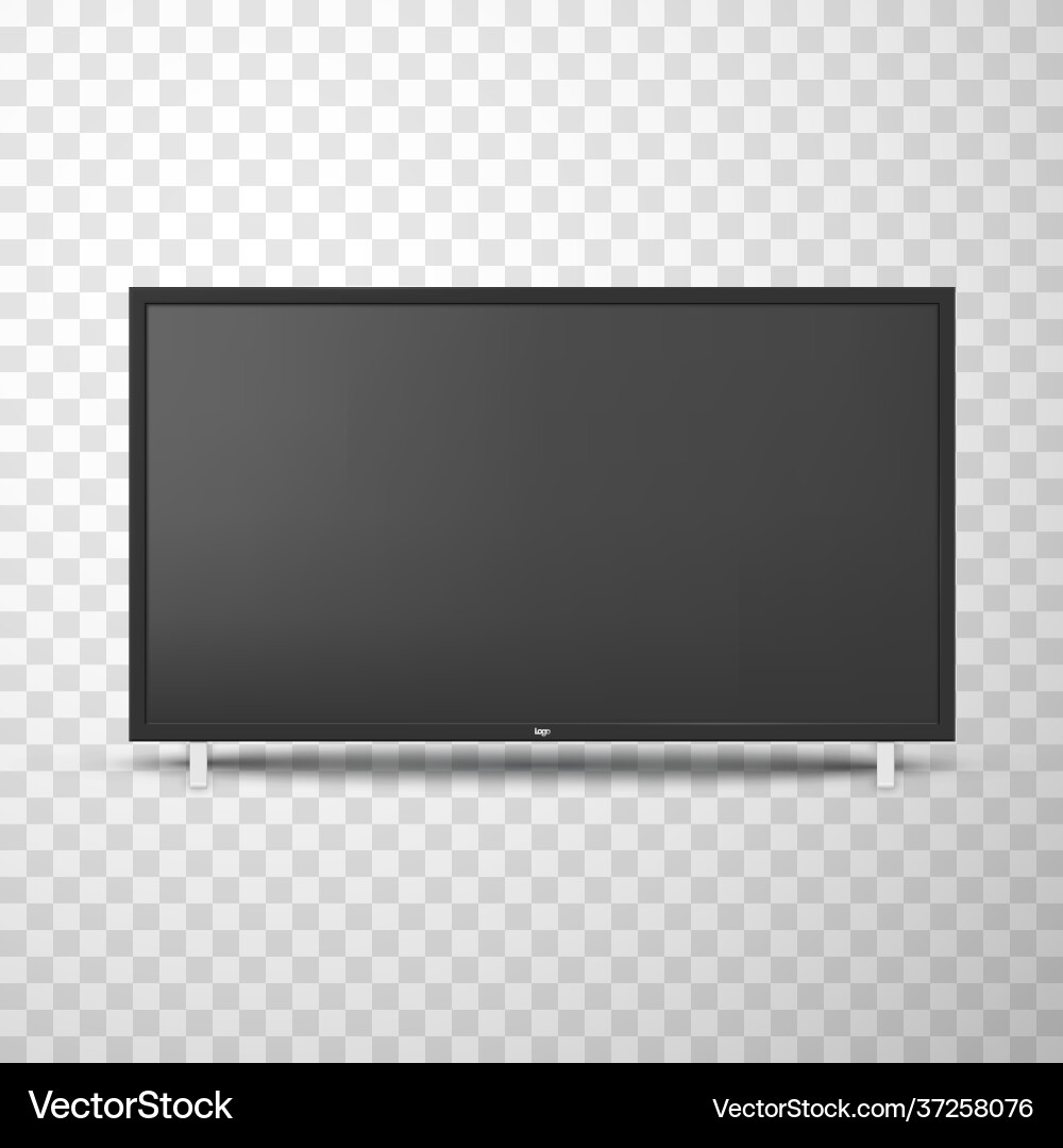 Television set with empty screen realistic vector image