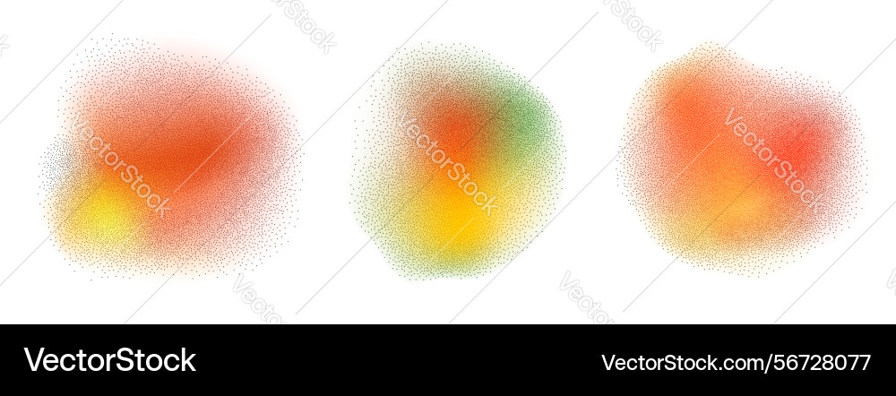 Abstract noise gradient spots set circular Abstract noise gradient spots set circular vector image