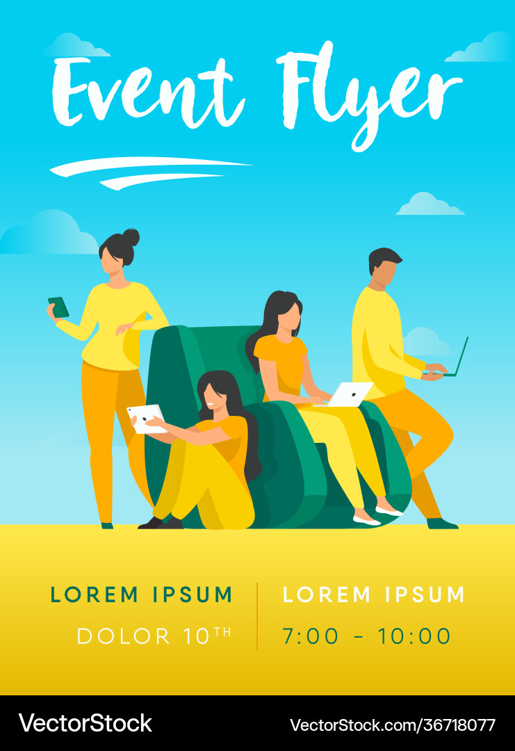 Digital device users spending time together vector image
