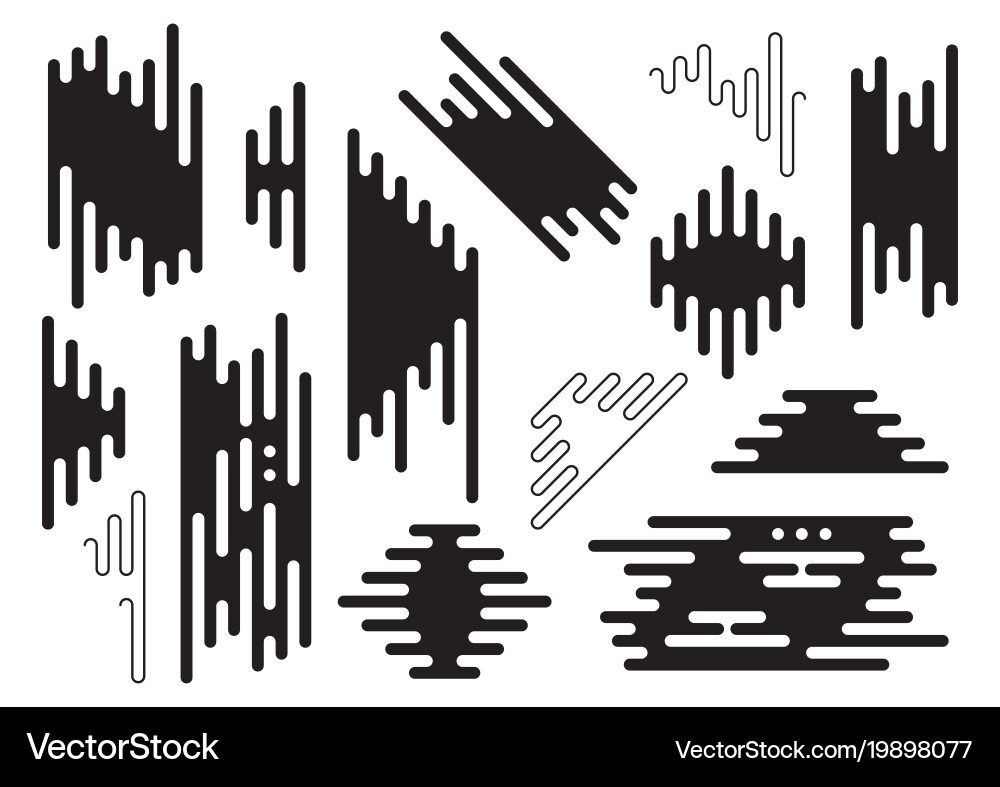 Dynamic Black Line Patterns vector image