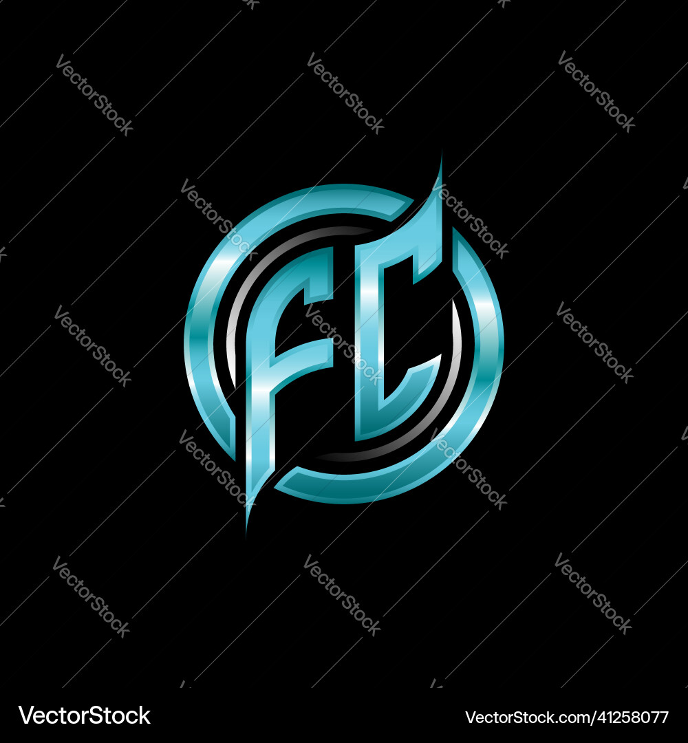 Fc initial monogram logo circle rounded Vector Image