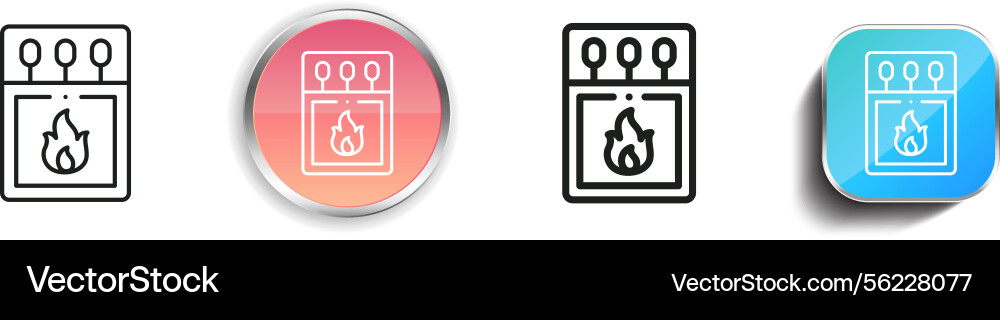 Matches icon thin linear regular and button style vector image