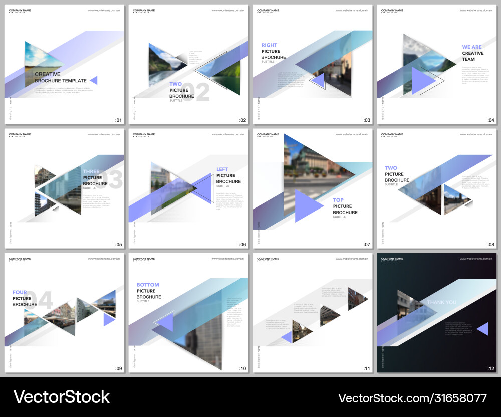 Minimal brochure templates with colorful triangles Vector Image