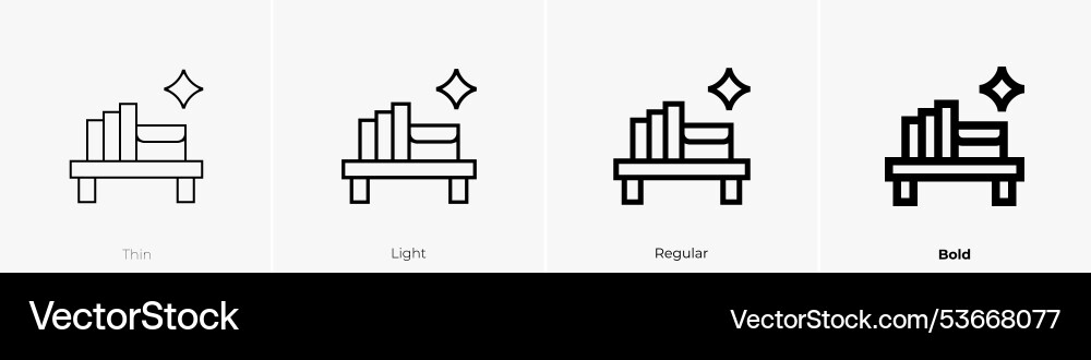 Shelf icon thin light regular and bold style Vector Image