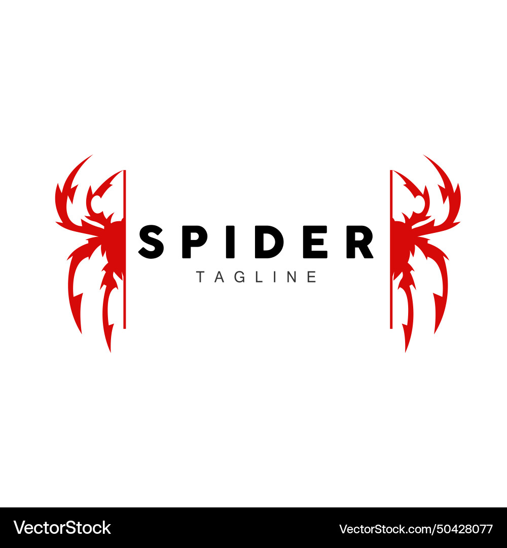 Spider Logo Insekten Tier minimalistisches Design Spider Logo Insekten Tier minimalistisches Design vektorbild
