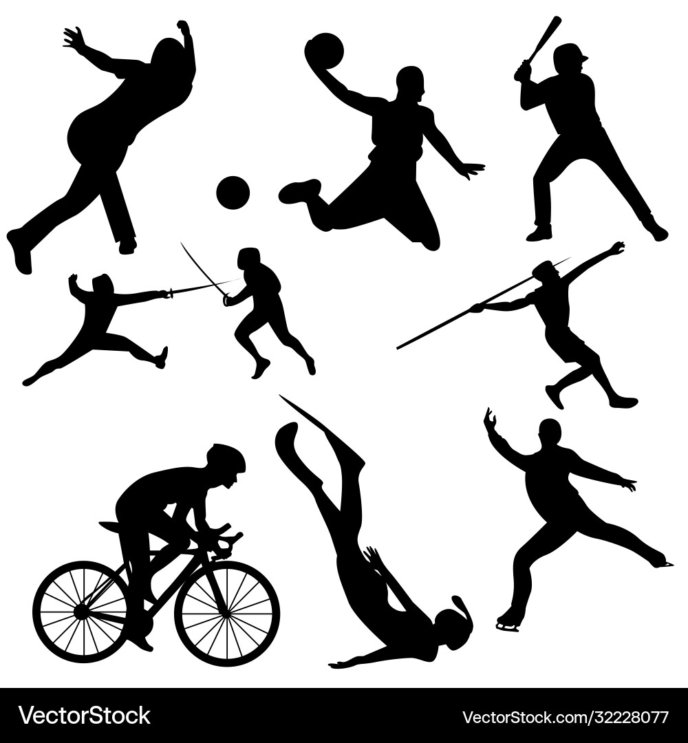 Sports Silhouette Collection Vector Image