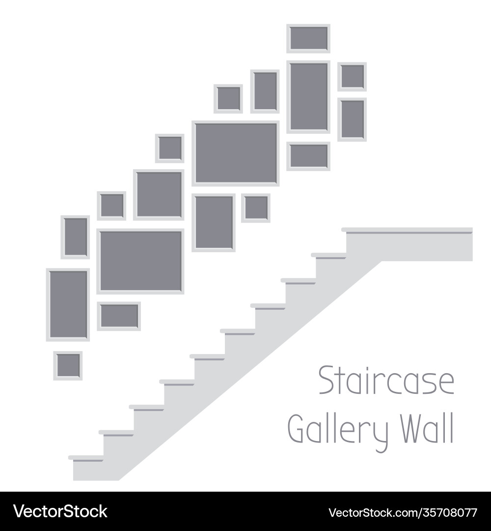 Staircase gallery wall template Staircase gallery wall template vector image