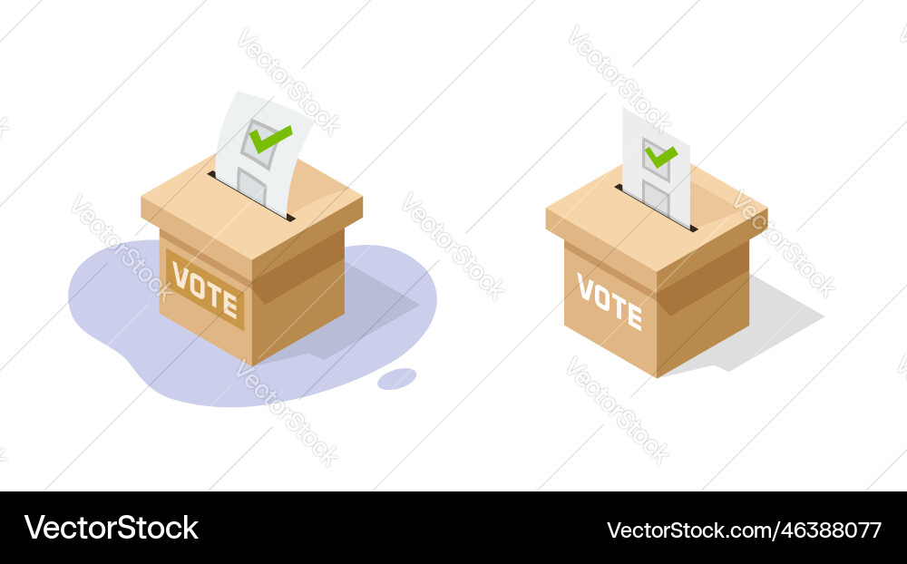 Vote Wahlfeld Icon 3d isometrische Grafik Vektorbild