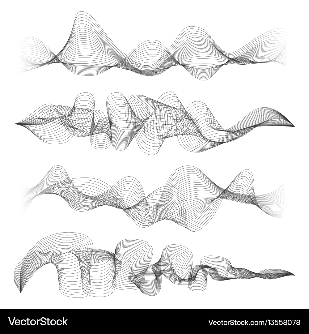 Abstract sound waves isolated on white background Vector Image