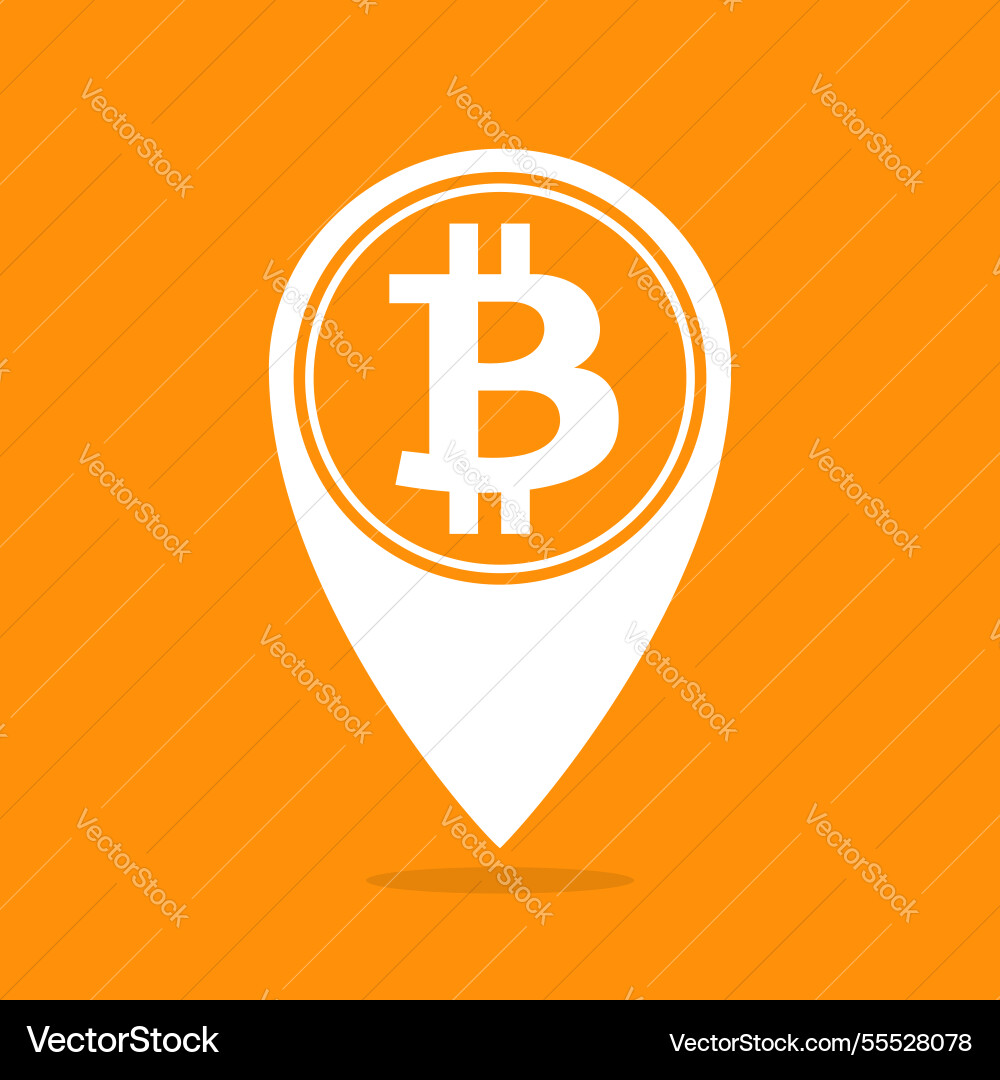 Bitcoin coin white icon on orange background Bitcoin coin white icon on orange background vector image