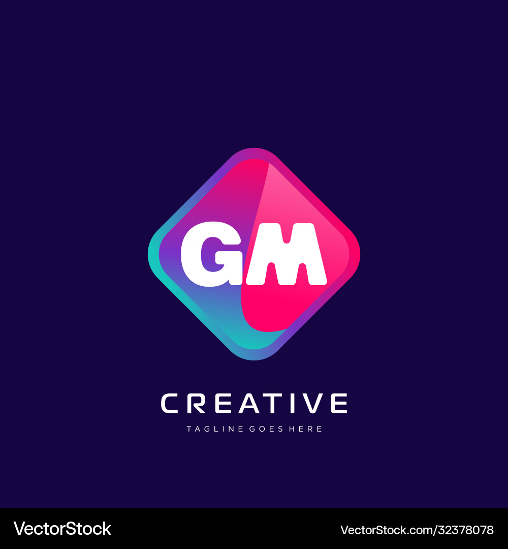 Gm initial logo with colorful template Gm initial logo with colorful template vector image