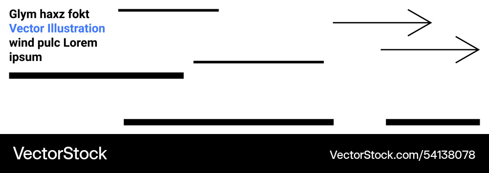 Horizontal lines and arrows with placeholder text Vector Image