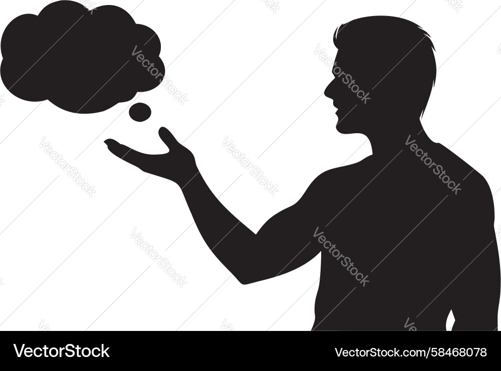 Man with Thought Bubble Vector Image