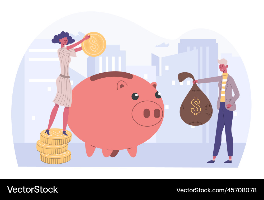 Menschen Geld sparen Erfolgsinvestition Menschen Geld sparen Erfolgsinvestition vektorbild